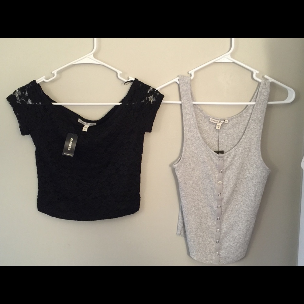 2 Express crop tops.